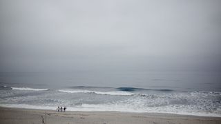 蓝色、灰色、沙子、大海、海岸、冲浪、水、波浪