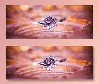 灰色和钻石戒指的特写照片