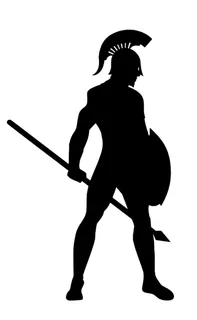 斯巴达人的剪影插图。 斯巴达人的剪影插图。