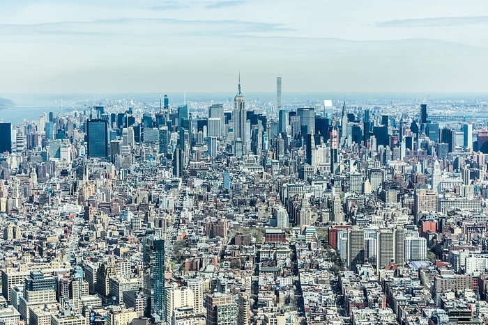 鸟瞰、建筑、建筑、商业、繁忙、中心、城市、城市景观