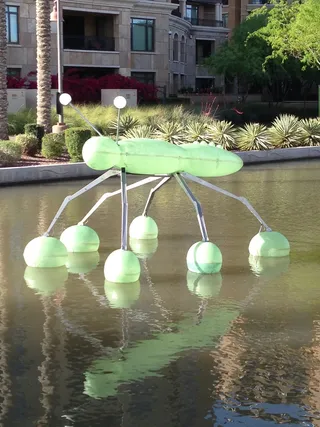 水虫，巨大的水虫，水虫艺术，现代，现代艺术，喷泉，绿色，雕塑