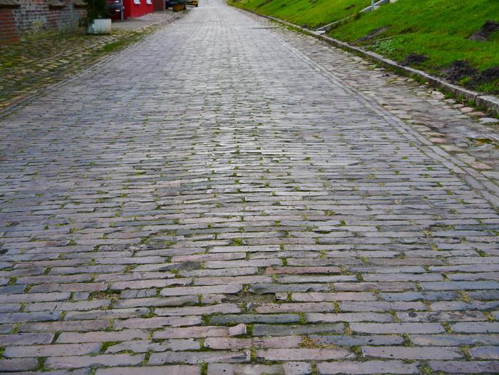 补丁，铺路石，铺砌，建筑，道路，旧，远离，路径