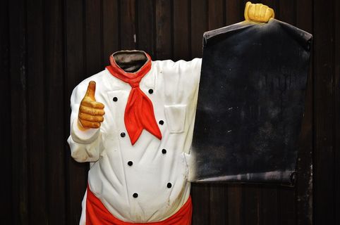 无头，烹饪，身材，搞笑，有趣，板，衣服，站立