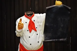 无头，烹饪，身材，搞笑，有趣，板，衣服，站立