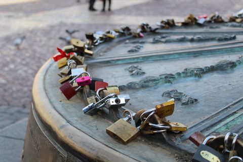 西班牙，马德里，锁，愿望，承诺，喷泉，挂锁，金属