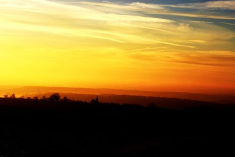 日出，自然，天空，橙色，天空，云，清晨，风景