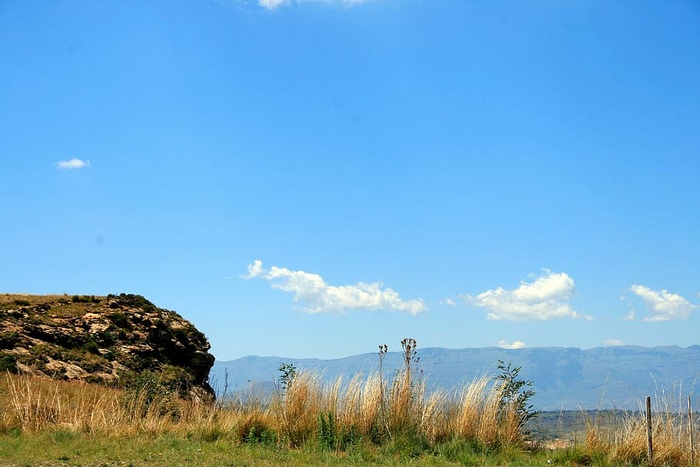 山景，风景，山脉，露头，草地，草，漂白，景色