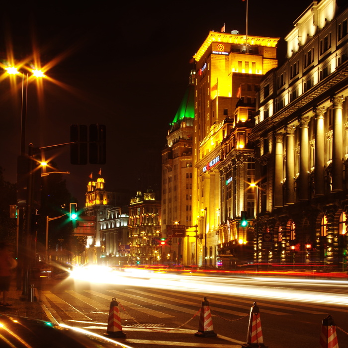 上海, 街景, 夜景, 照明, 夜, 建筑外观, 体系结构, 建筑结构
