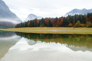 静物、自然、湖、山、倒影、水、树、风景——自然