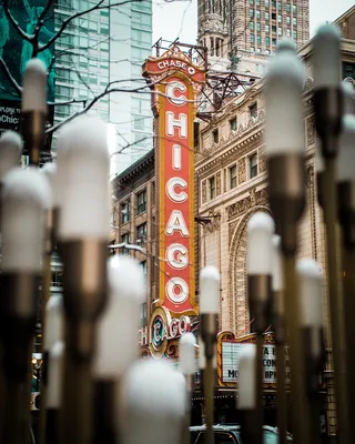 蔡斯芝加哥标志的选择性聚焦摄影