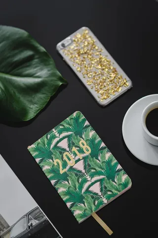 2018年日历议程黑表顶视图