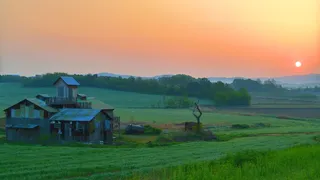 牧场、安全、棕榈岛、春天、日出、农场、小山、景观
