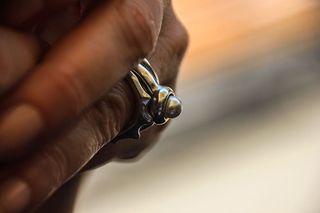 戒指，手指，珠宝，手，女人，手，手指，银