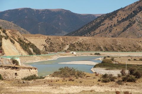 风景，中国，稻谷亚丁，山，水，风景-自然，宁静的景色，山脉
