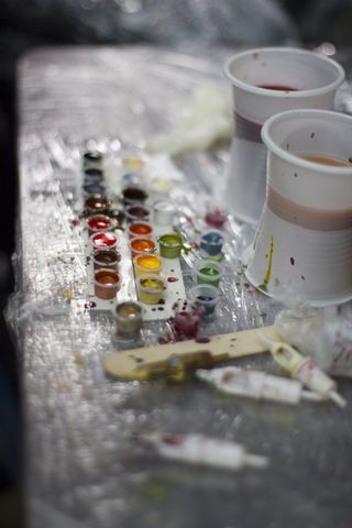 选择性聚焦，桌面，无人，室内，画笔，医疗保健和医药，特写，画笔