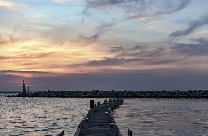 空的，码头，水，海，海洋，波浪，自然，桥梁