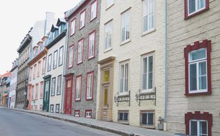 加拿大，魁北克市，墙，魁北克省，旧魁北克省，正面，彩色墙，石墙