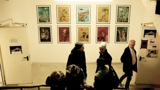 博物馆, 艺术, 展览, 楼梯, 步行, 对话, 人, 绘画