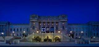 华盛顿特区，c，国会图书馆，托马斯·杰斐逊大楼，夜间，夜间，夜间，灯光