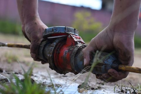 阀杆，连接器，电缆连接器，插座，一人，人手，工作，手