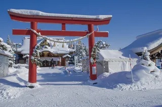 日本，北海道，冬天，寺庙，宗教，佛教，雪，寒冷的温度