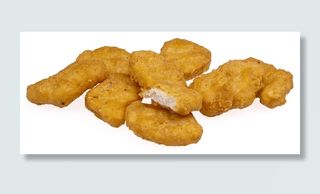 几个，鸡块，放置，白色，表面，食物，吃，饮食