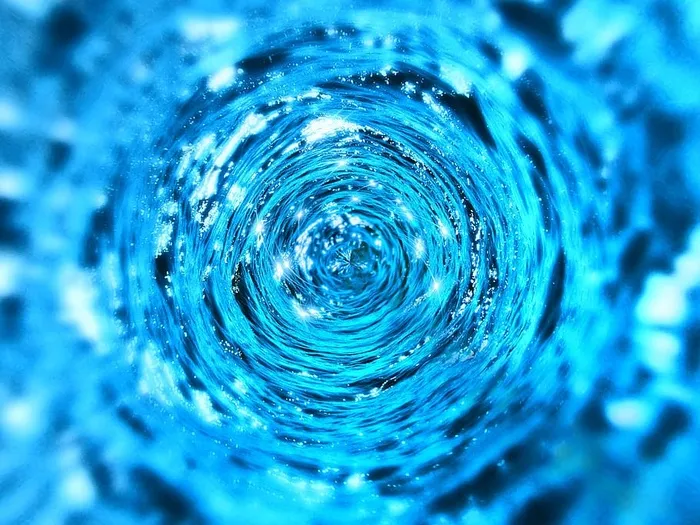水，水，隧道，液体，同心，圆，火花，水面
