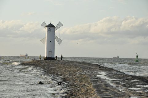 风车, 海岸, 海, 轴, 轴, 导航, 景观