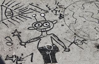 灰色、人行道、绘画、男性、艺术、创意、人物、图像绘画