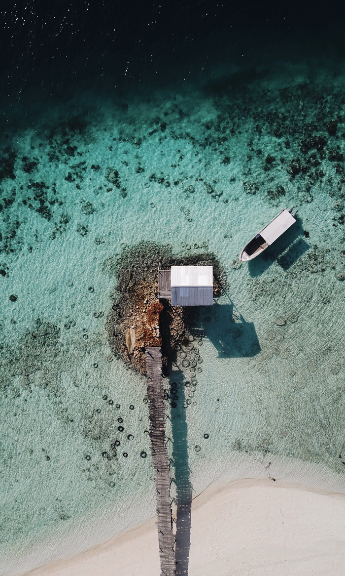 海滩鸟瞰摄影