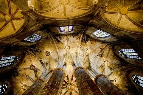 建筑、结构、建筑、设计、天花板、窗户、彩色、玻璃