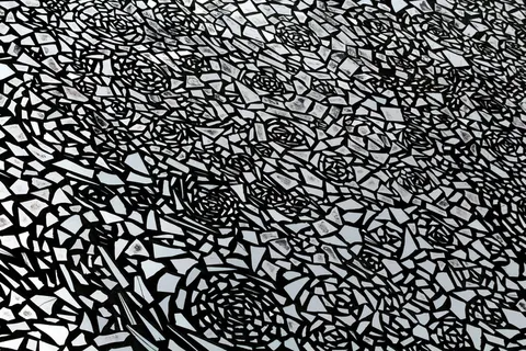 发票、玫瑰、图形、镜子、bw、设计、图案、背景