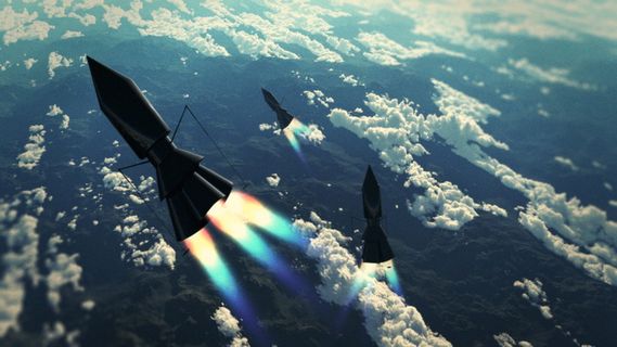 ais、火箭、科幻、漫画、科斯莫洛特、梦幻、风景、天空