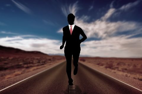 男人，跑步，道路壁纸，商人，压力，喧嚣，比赛，跑步者