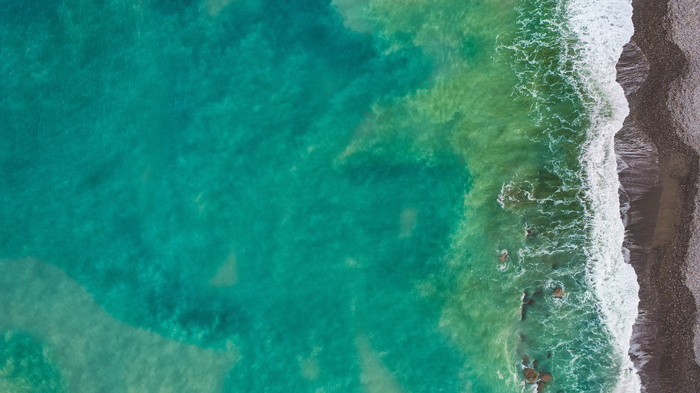 航空，摄影，海岸，海，水，蓝色，海岸，波浪