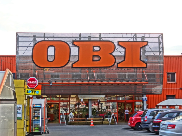 Obi，Bydgoszcz，五金店，商店，入口，停车场，正面，文字