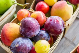 李子、桃子、油桃、篮子、水果、农贸市场、密歇根州大急流城