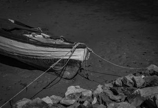 希腊、nea artaki、黑白、黑色、海岸线、商业码头、工艺、文化