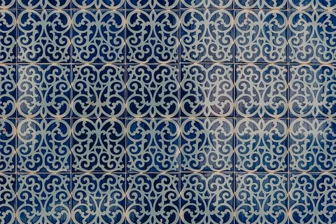 葡萄牙Azulejos,典型釉面瓷砖,葡萄牙里斯本 葡萄牙Azulejos,典型釉面瓷砖,葡萄牙里斯本