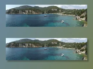 船，悬崖，云，海岸，沿海城镇，海洋，全景，全景