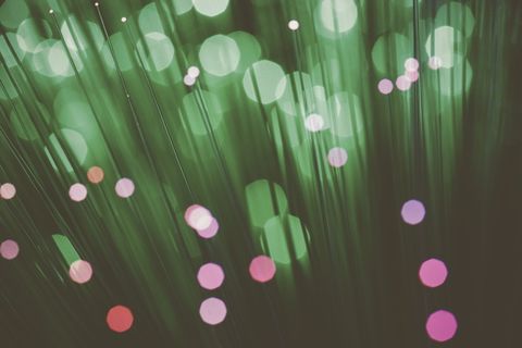 光纤、图案、抽象、无人、绿色、技术、照明、特写