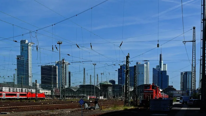 乘火车, 火车站, 平台, bahnsteigkante, 铁路交通, 银行, 德国, 欧洲