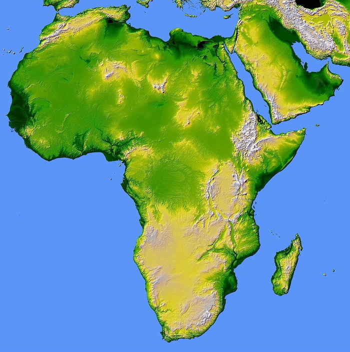 绿色地图剪贴画，非洲，地图，浮雕，土地，大陆，地理，srtm