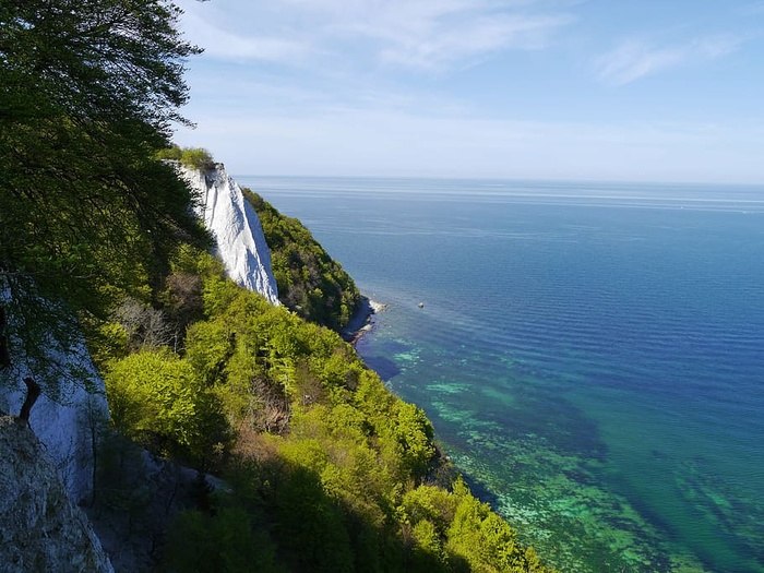 吕根，白色悬崖，大海，风景，浪漫，山脉，树木