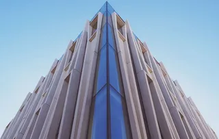 蠕虫、视线、白色、蓝色、建筑、高层、高层、建筑