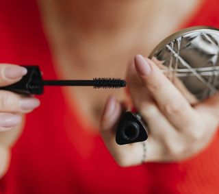 美学、应用、美容、特写、特写、紧致镜、紧致粉、肤色