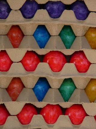 彩蛋，复活节彩蛋，彩色，彩蛋盒，食物，全框架，背景