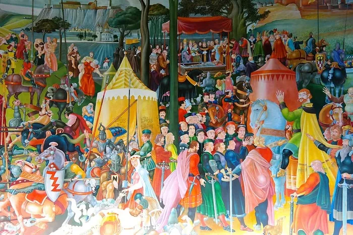 绘画，人类，图像，彩色，色彩，康拉德三世国王，死亡，班伯格