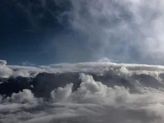 云，山，风景，雾，天空，蓝色，高山，山地世界