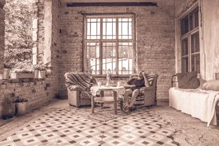 房子, 窗户, 建筑, 墙壁, 室内, 寒意, 家具, 椅子